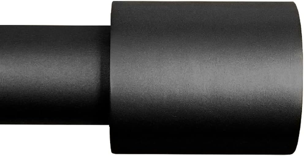 Window Treatment Hardware - AUGOSTA Heavy Duty Curtain Rods for Windows 66 to 120 Inch, Modern Design M2, Black