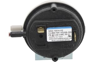 CLIMATEK Furnace Vent Air Pressure Switch - Fits York Coleman Luxaire Part # 024-35308-000 S1-02435308000 .60" WC
