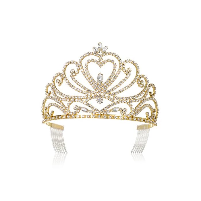 Buy Dczerong Gold Tiara Prom Crown Gold Prom Tiara Queen Tiara Crown