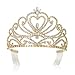 DcZeRong Gold Tiara Prom Crown Gold Prom Tiara Queen Tiara Crown Women Prom Crowns Pageant Tiaras