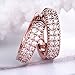 GULICX Party Jewelry Cubic Zirconia Round Huggie Hoop Earrings 20MM Rose Gold Plated Brass
