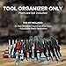 Olsa Tools | 12 Pc Pliers Cutters Organizer | Red Anodized Aluminum Plier Holder Rack with Adjustable Black Separators | Professional Quality Plier Organizer