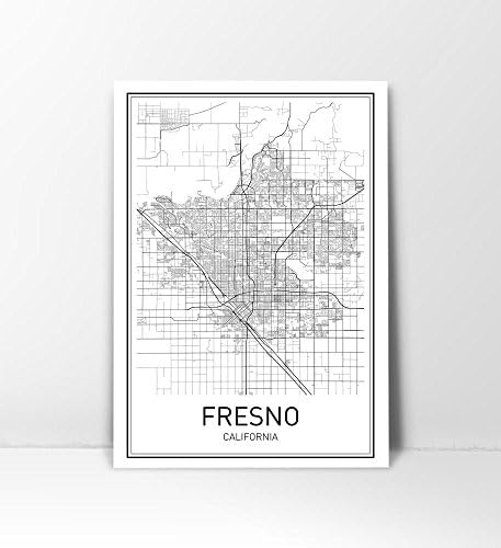 Fresno Poster, Map of Fresno, Fresno Map, City Map Posters, Modern Map Art, City Prints, Fresno Art, Minimal Print, California Wall Art, City Poster, City Map Wall Art, minimalist posters, 8x10
