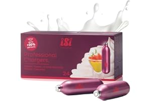 iSi Pro 8.4g Cream Chargers - Pack of 24 - Non-Threaded Cream Whipper Charger Cartridges, Purple 0724