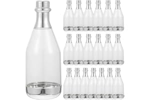 TOYANDONA 20Pcs Wedding Bottle Container Mini Bottle Shaped Candy Jars Wedding Candy Box Bridal Shower Favors Plastic Wine Containers Silver
