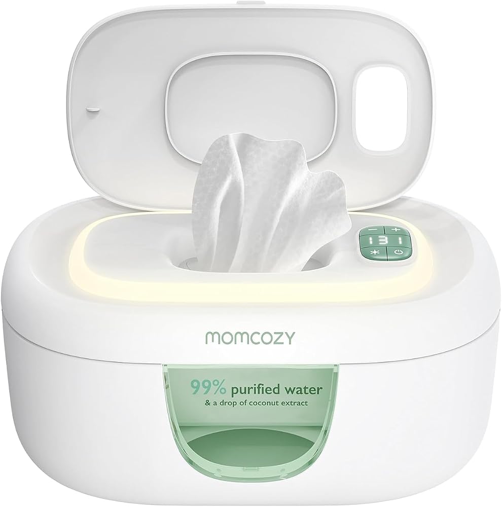 Momcozy Baby Wipe Warmer, Innovative Spring Design,Large Capacity Dispenser | Wipe Warmer with Night Light, Fast and Even Hea