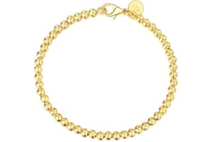 Goldenchen Fashion Jewelry 18k Gold Rose Gold 4mm Lucky Round Beads Bracelet