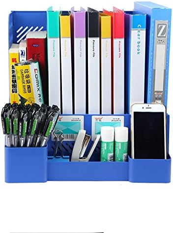 Amazon Co Jp Lying Officeファイルシェルフファイルボックスファイルは Officeがプラスチック製の収納ラック棚用品ラック 見つける 色 青 ホーム キッチン