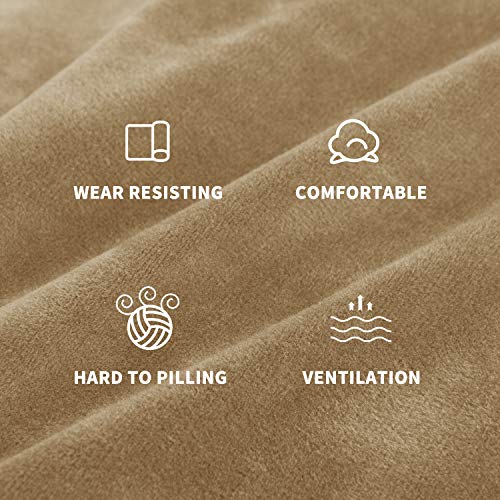 MAXIJIN Thick Velvet Sofa Cover for 3 Seater, Super Elastic Non-Slip Sofa Cover, Pet Friendly 1 Piece Furniture Protector (3 Seater, Camel)