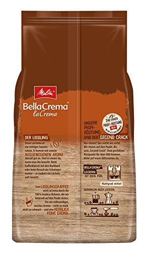 Melitta BellaCrema LaCrema, Ganze Kaffeebohnen, Stärke 3, 1kg – Bild 4