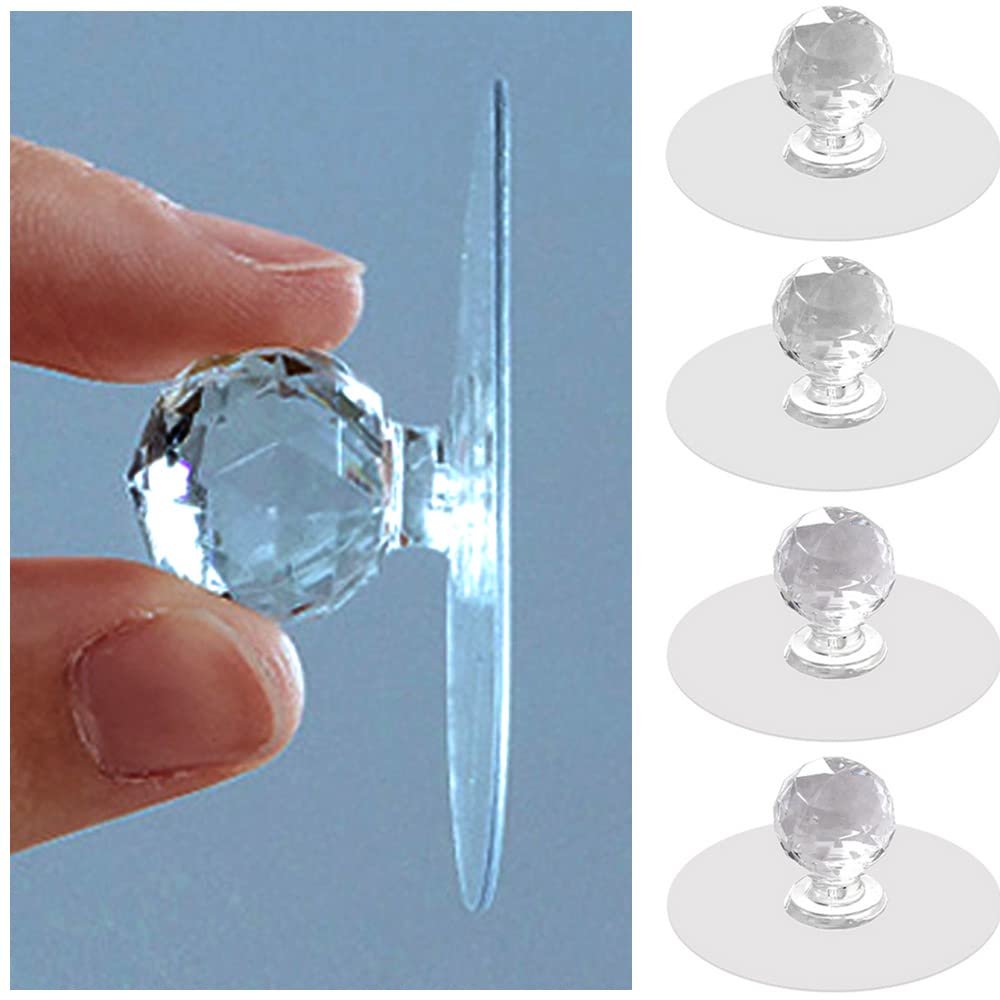leuapl Clear Cabinet Drawer Knobs, Diamond Crystal