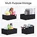 LEAVINSKY Woven Storage Box Basket Bin Container, Black Woven Bin, Stackable Storage Basket, Woven Strap Shelf Organizer, Nylon Storage Basket for Closet, Shelf, Office, 6 Pack, Black …