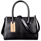 Jack&Chris Handbags Sturdy Top Handle Bag Leather Satchel Crossbody Bags for Women, HXB488(Black)