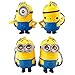 2Pcs Despicable Me Minion Keychain Ring with LED Flashlight, Touch Sound Toy 3D Eyes PVC Figure