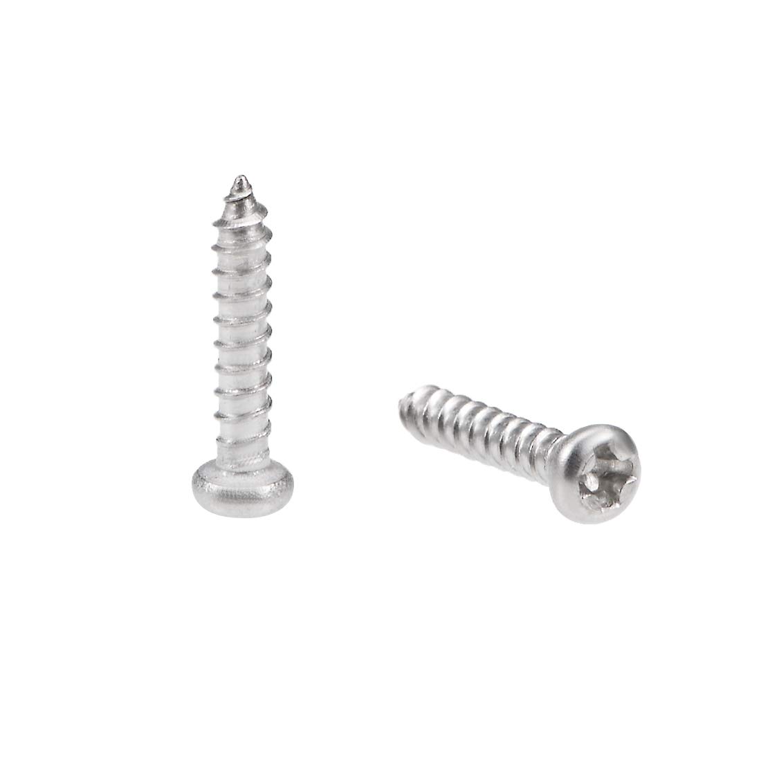 sourcing map 2x10mm Self Tapping Screws Phillips Pan Head Screw 316 Stainless Steel Fasteners Bolts 50Pcs