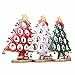 ZEONKIT German Style 11inch Wooden DIY Christmas Tree for Desk Tabletop with Small Decorative Accessories (red)