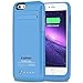 Kujian Compatible iPhone 7 Plus Battery Case Heavy Duty External Case Charger Full Protective Case with TPU Bumper Rugged Power Case (Blue 5.5