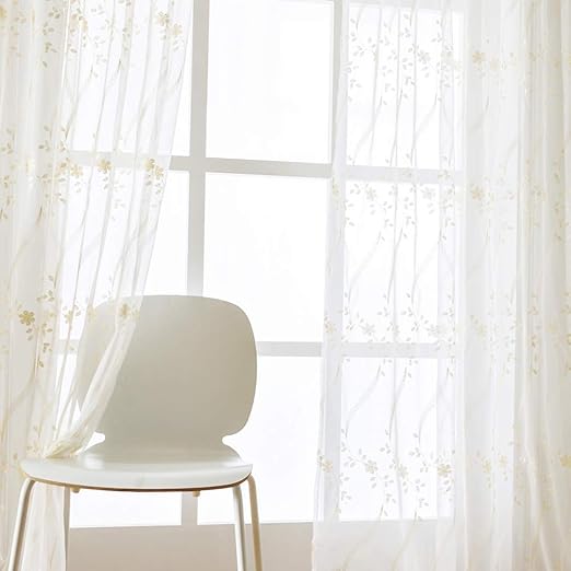 Amazon Com Kotile Sheer Curtains For Bedroom Rod Pocket