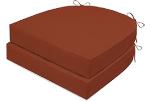 MJIAIDEA Outdoor Chair Cushions Set of 2,Waterproof Patio Chair Cushions Reversible Seat Cushion Pads with Ties for Indoor/Ou