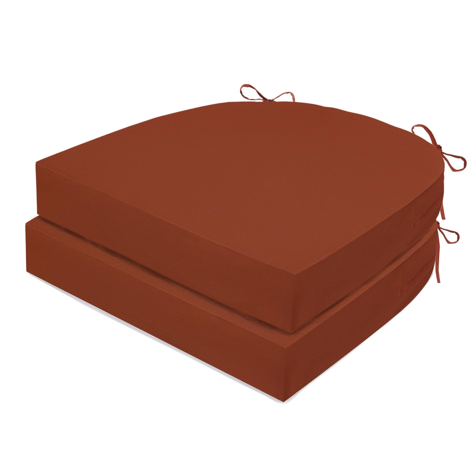 Photo 1 of MJIAIDEA Outdoor Chair Cushions Set of 2, Waterproof Foam Patio Seat Cushions with Ties for Garden Sofa & Dining Furniture, 3-Year Color Fastness, 18x18x3 Inch, Spcie