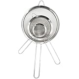 3PCS Stainless Steel Kitchen Fine Mesh Strainers with Handle, (2.6+4.6+7.1) inches for Juice Egg Tea Coffee Flour Filter and 