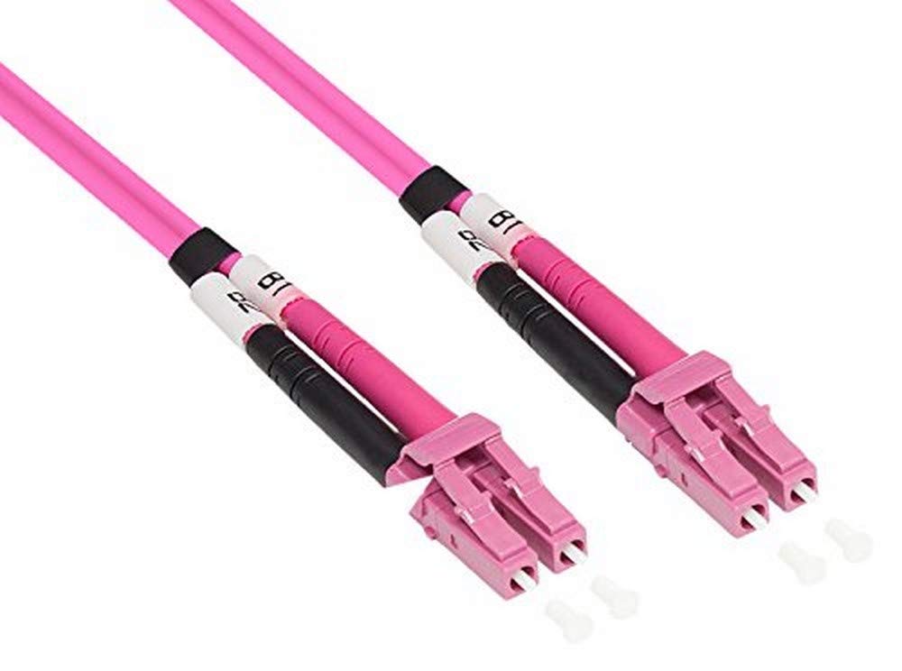 Good Connections LWL Duplex Patch Cable LC to SC Multimode 50/125 Inch Fibre Optic pink OM4 - Violett/Pink 0.5 m