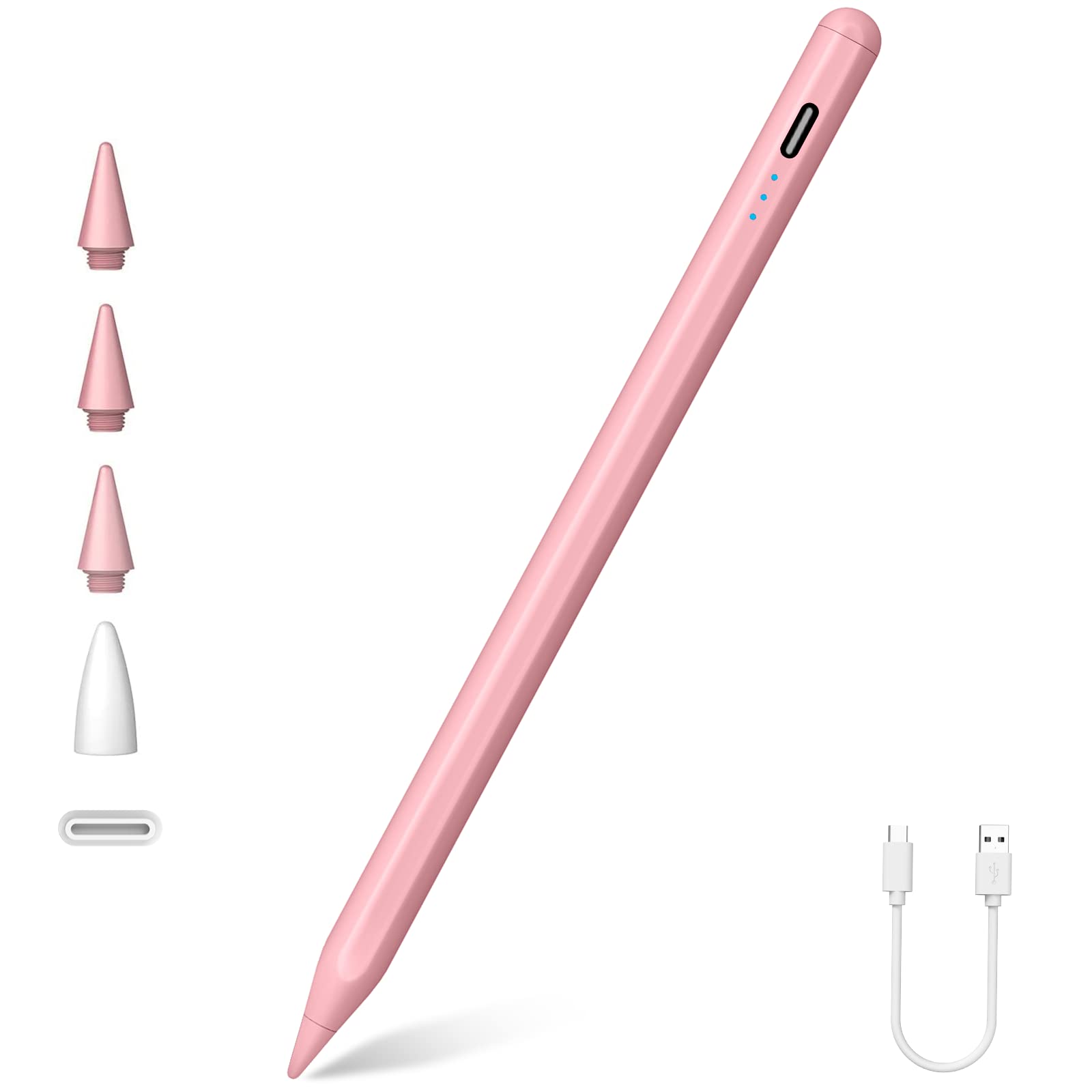 Pencil for Apple iPad(2018-2025), Fast Charge Stylus & Palm Rejection Tilt Sensitive Active Pen for iPad 11th/10th/9th-6th Gen, Pro 11"/12.9"/13" M4, Air 5th-3rd/M2 M3, Mini A17 Pro/6/5 Gen