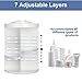 SONGMICS 360 Degree Rotation Makeup Organizer Adjustable Countertop Cosmetic Storage Box Display, Large Capacity, 7 Layers for Brushes Lipsticks Toner, White UJMU15WT