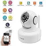 iZtouch IZSP-011 White 1280x720P HD H.264 Wireless/Wired IP Camera with Two-Way Audio IR-Cut Filter Night Vision Pan/Tilt Control QR Code Scan Phone remote monitoring supported