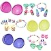 JOYIN 12 Pack Easter Eggs Prefilled with Bunny Shape Girls Dressing Accessories Easter Basket Stuffer for Kids Easter Egg Hunt Party Favors