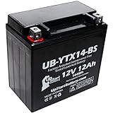 Replacement for 2002 Honda TRX350 Rancher 350 CC Factory Activated, Maintenance Free, ATV Battery - 12V, 12AH, UB-YTX14-BS