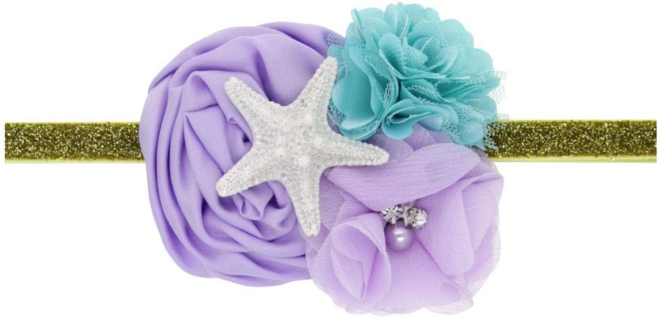 Love Fairy Baby Girl's Lovely Starfish Elastic Hair Band Ocean Princess Mermaid Headdress