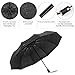FEM0R Compact Travel Umbrella, 10 Ribs 210T Folding Waterproof & Windproof, Auto Open Close, Black