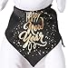Tail Trends Happy New Year Dog Bandana Black for Medium to Large Sized Dogs - 100% Cotton