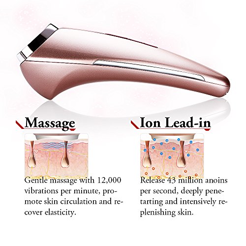 CosBeauty Anion Skin Refreshing Device, Skin Firming & Lifting Device, Heating and Cooling Vibration Ion Beauty Facial Massager, Waterproof Skin Care Beauty System (pink)