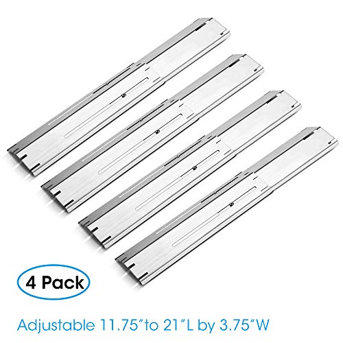 image for UNICOOK Gas Grill Heat Plate 4 Pack, Adjustable Stainless Steel Heat T