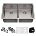 Kraus Standart PRO 33-inch 16 Gauge Undermount 50/50 Double Bowl Stainless Steel Kitchen Sink, KHU102-33 primary