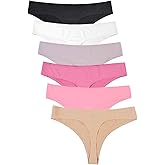 Bolivelan Womens Mid-Rise Seamless Thongs Comfy Underwear G-Strings Panties
