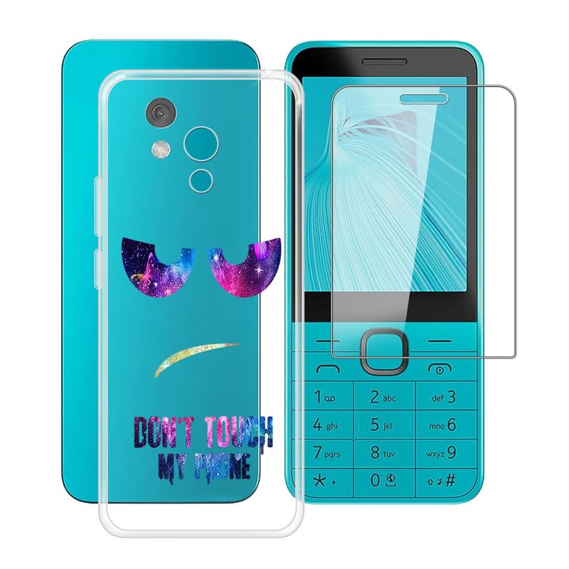HGJTFANY Case for Nokia 235 4G 2024 (2.8") with 1 X Tempered Glass Screen Protector, Ultra-thin Shockproof Clear Shell, Soft TPU Bumper Phone Cover for Nokia 235 4G 2024 - DUO4