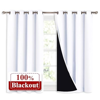 Amazon Com Nicetown 100 Blackout Curtains 54 Inches Long Double
