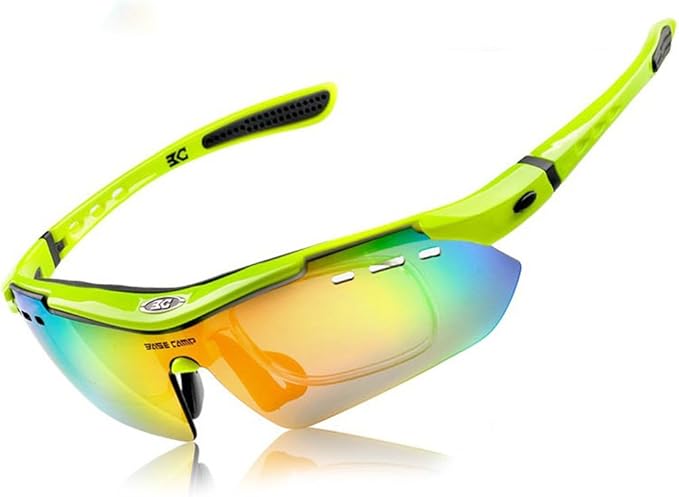 Amazon Co Jp Winkeyes サングラス スポーツサングラス 交換レンズ６つ付き 自転車 バイク 各種スポーツ用 风を防ぐ 偏光ガラス 超軽量 Uv400 紫外線 99 カット サイクリング 緑 スポーツ アウトドア