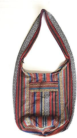 Thai Handmade Rare Asian East Hippie Hobo Cotton Sling Cross-body Handmade Asia Thai Pattern Bag Shoulder Purse, Product From Thailand By WADSUWAN SHOP.
