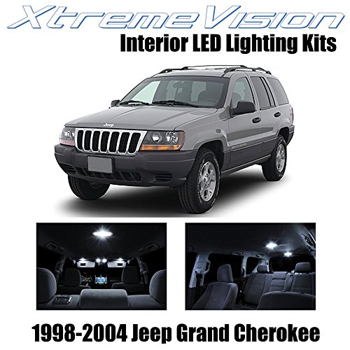 XtremeVision Jeep Grand Cherokee 1998-2004 (12 Pieces) Pure White Premium Interior LED Kit Package + Installation Tool
