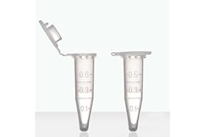 SCIENFOCUS LAB 0.5ml Microcentrifuge Tube - PCR Tube with Flat Cap(1000pcs),Graduated-Polypropylene Plastic