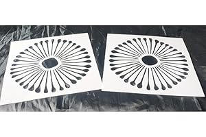 HELLATHUND 2Pcs Reusable 12x12 Tile Stencils, Concrete Stencils for Patio, Wall & Floor Painting