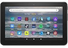 Amazon Fire 7 tablet, 7” display, 16 GB, 10 hours battery life, light and portable for entertainment at home or on-the-go, (2