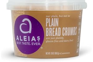 ALEIAS BEST. TASTE. EVER. Aleia’s Gluten Free Plain Bread Crumbs – 13oz (1 Pack) – Breading for Chicken, Meatloaf & More – Non-GMO, Dairy Free, Low Sodium, Kosher