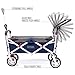 Creative Outdoor Wagon for Kids Push Pull Collapsible Stroller Folding Cart | Silver Series | Beach Park Garden & Tailgate | Navy Blue