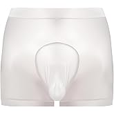FEOYA Men's Ice Silk Boxer Briefs Sweat Absorbing Fitness Pouch Bulge Underpants See Through Trunks Underwear