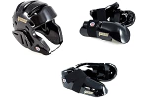 KATOUIGB Lightning Black Karate Sparring Gear Package Deal - Adult Medium